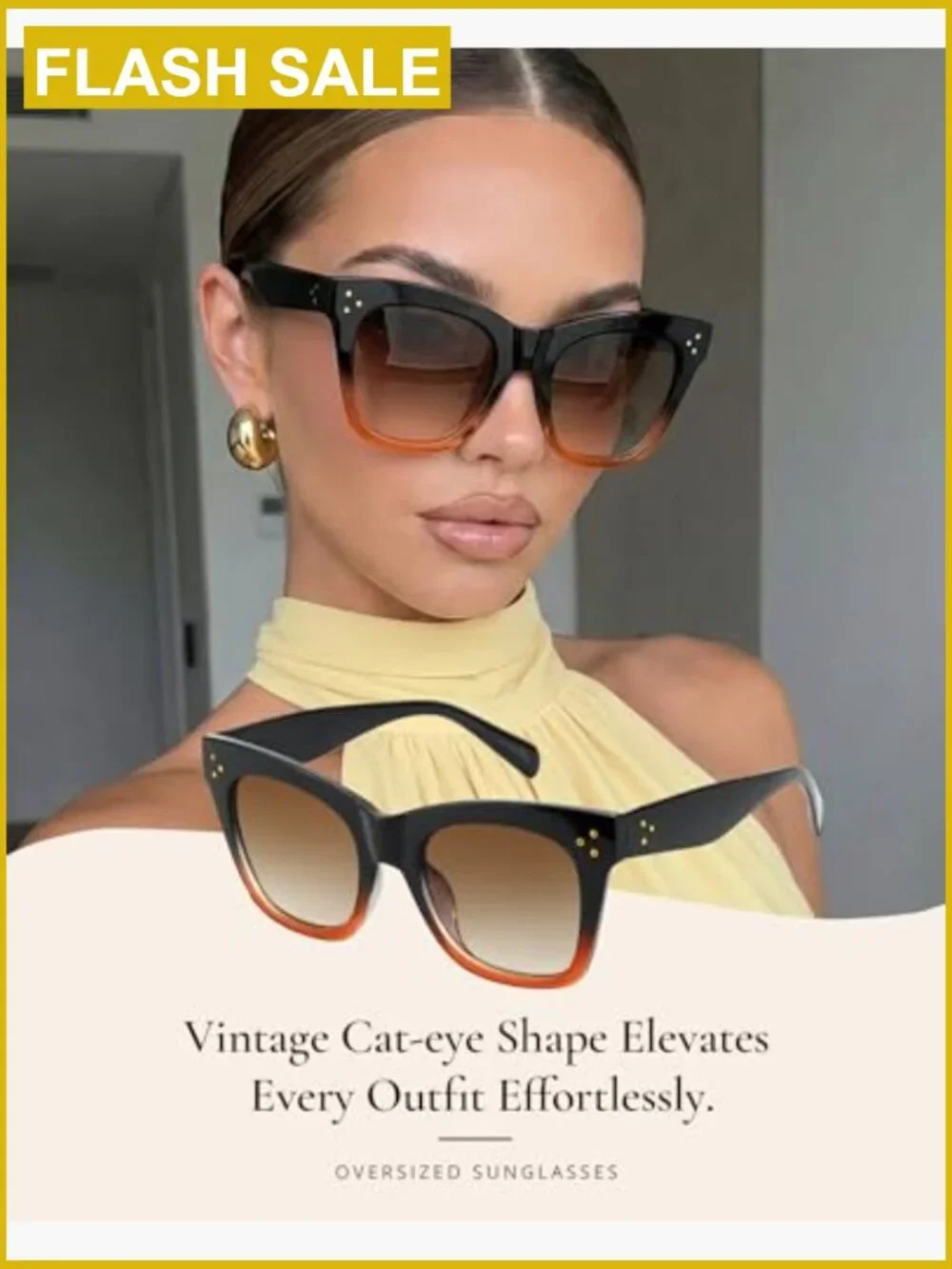 Oversized Cat Eye Sunglasses 2 Pack UV400